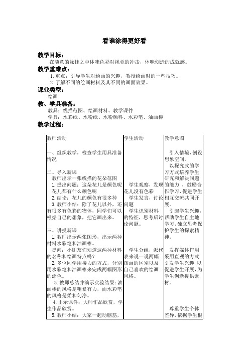2022年人美小学美术一上《看谁涂得更好看》教案 (公开课获奖) (3)