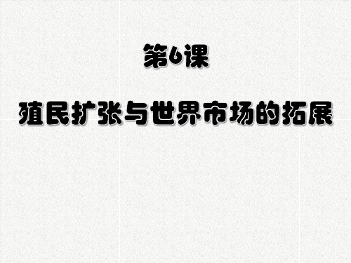 高中历史必修二课件：殖民扩张和世界市场的拓展