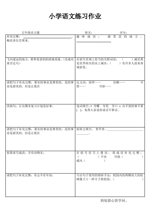 小学五年级语文精题选做IV (71)