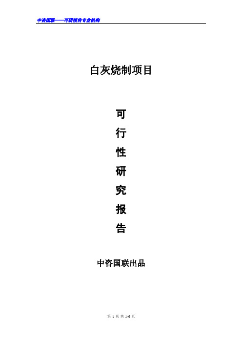 白灰烧制项目可行性研究报告范文
