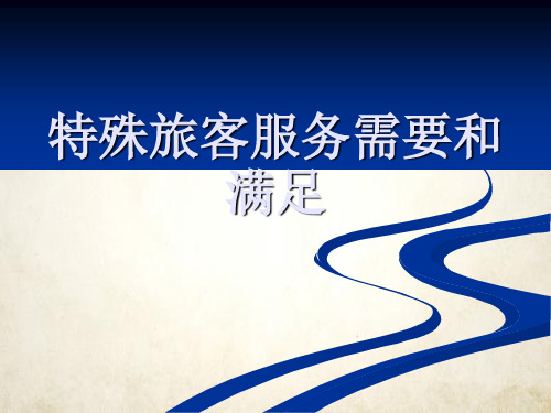 特殊旅客服务需要和满足(PPT 33页)