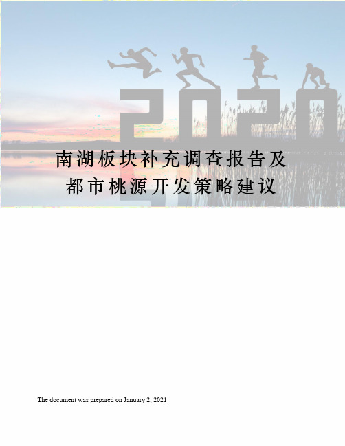 南湖板块补充调查报告及都市桃源开发策略建议