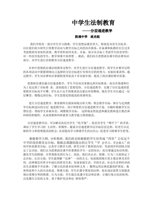 初中法制教育-----分层递进教学