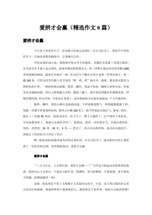 爱拼才会赢(精选作文6篇)