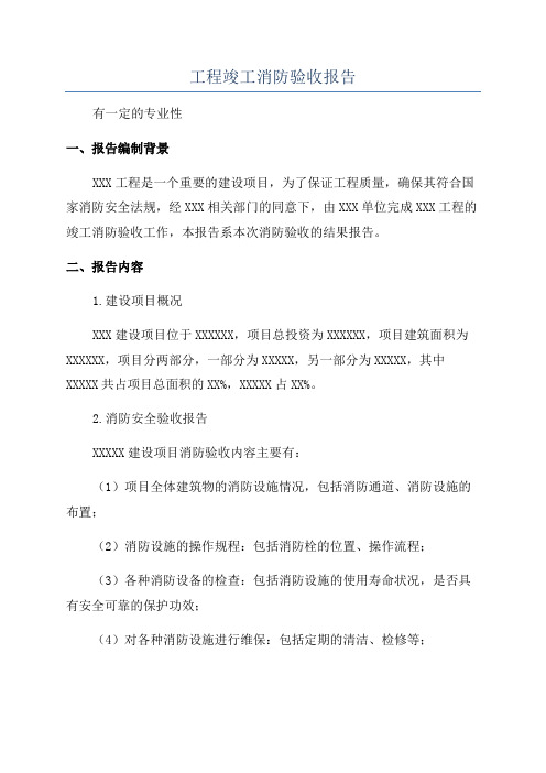 工程竣工消防验收报告