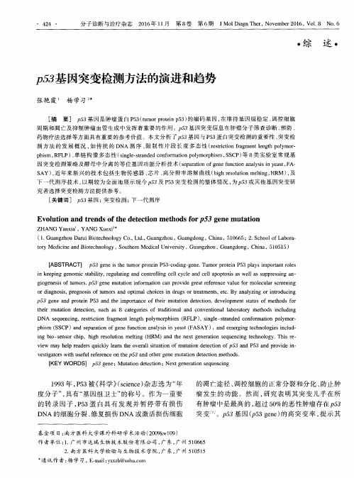 p53基因突变检测方法的演进和趋势