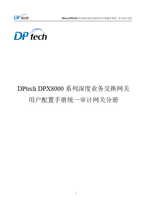 DPtech DPX8000 系列深度业务网关用户配置手册统一审计网关业务板