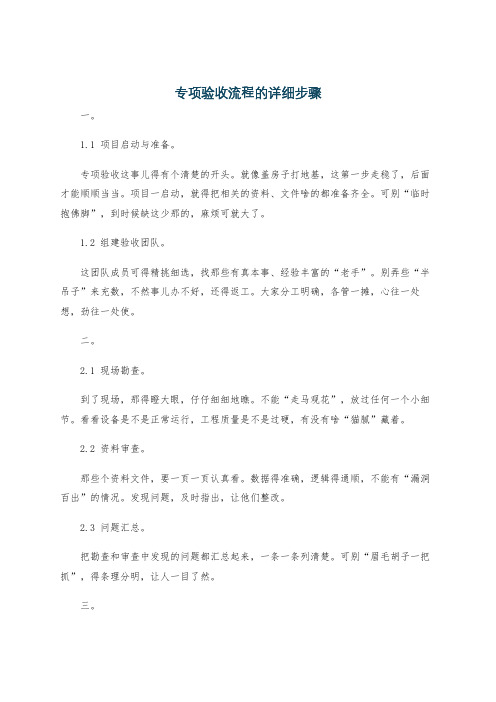 专项验收流程的详细步骤