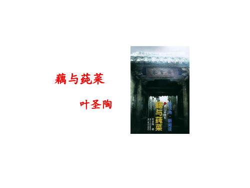 九年级下册语文版语文教学课件 2 藕与莼菜一等奖优秀课件