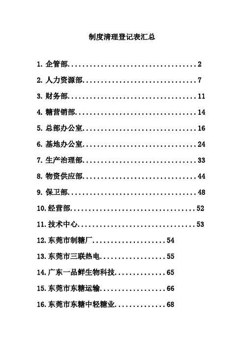 制度清理登记表汇总