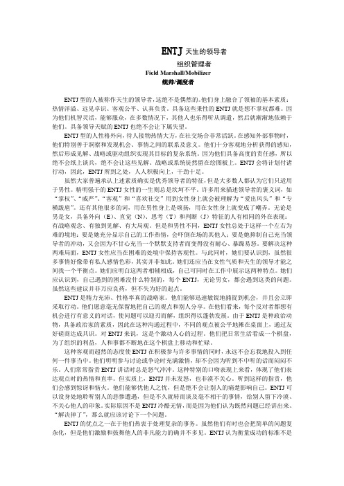 ENTJ组织管理者
