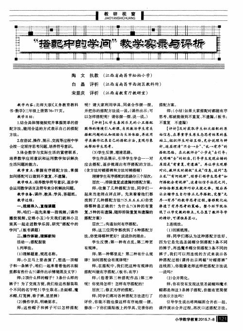 ＂搭配中的学问＂教学实录与评析