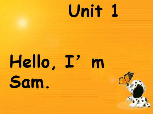 外研三年级起点三年级上册《Module 1Unit 1 I'm Sam.》PPT课件 (5)