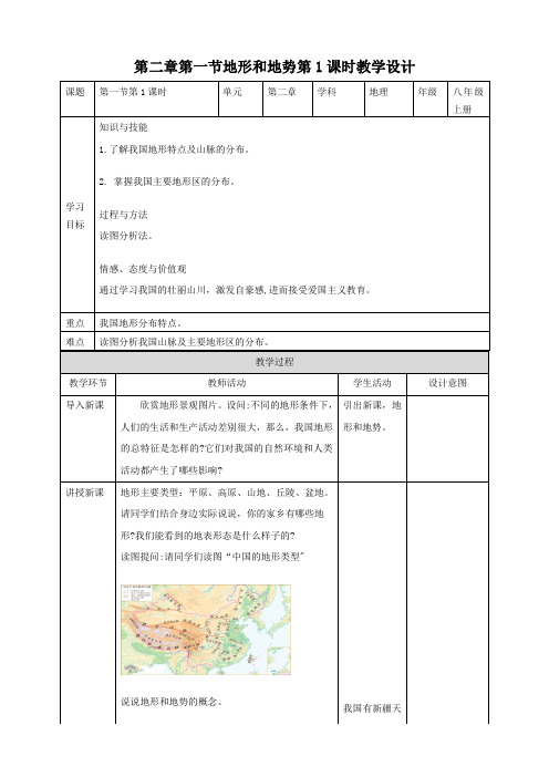 第二章第一节地形和地势第1课时