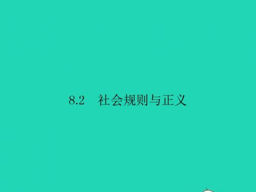 八年级政治下册第八单元我们的社会责任8.2社会规则与正义课件粤教版