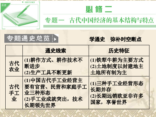 高三历史一轮复习课件第15课时 古代中国的农业与手工业经济(人民版必修2)