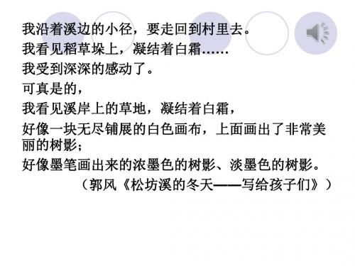 鄂教版 六年级语文 松坊溪的冬天