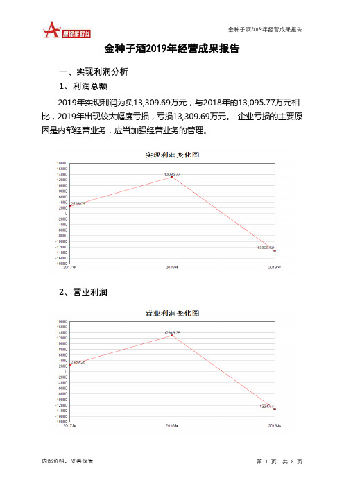 金种子酒2019年经营成果报告
