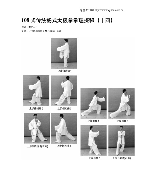 108式传统杨式太极拳拳理探秘(十四)