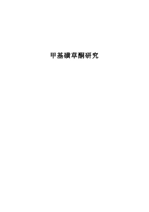 甲基磺草酮研究报告[管理资料]