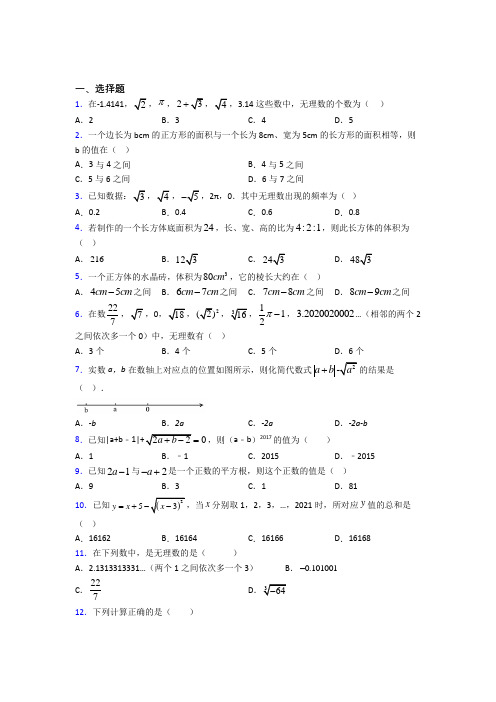 (典型题)初中数学八年级数学上册第二单元《实数》检测卷(包含答案解析)(1)
