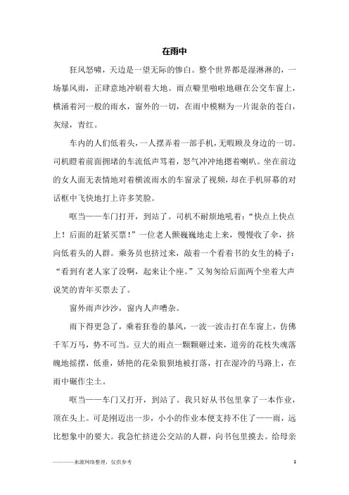 在雨中_初三作文