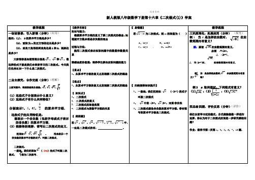 2021年人教版八年级数学下册第十六章《二次根式(1)》学案.doc