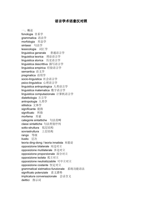 语言学术语-意语-按类型