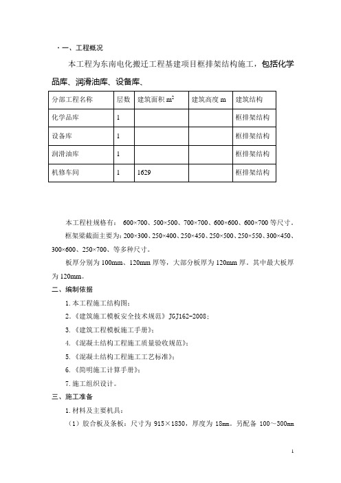 框排架模板施工专项方案