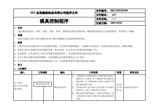 程序文件∶模具控制程序