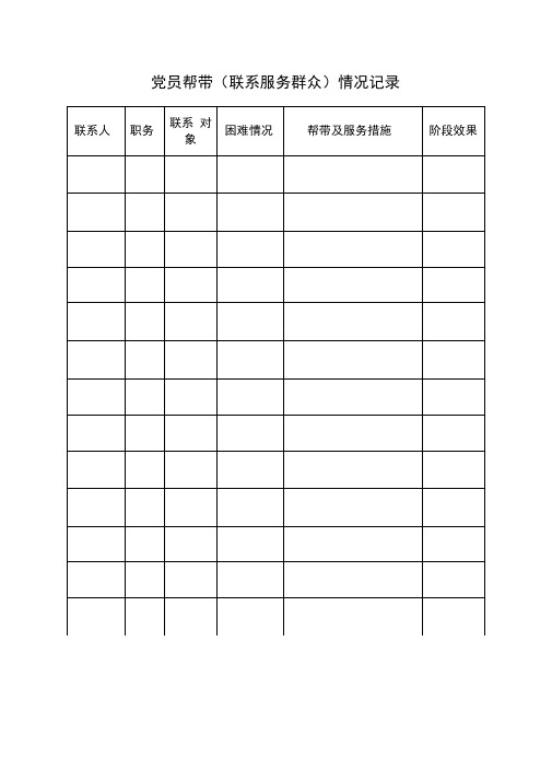党员帮带(联系服务群众)情况记录