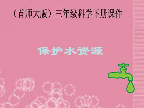 三年级科学下册 保护水资源 4课件 首师大版