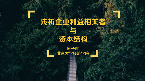 浅析企业利益相关者与资本结构