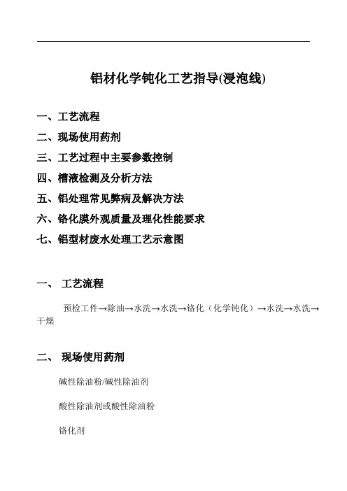 铝材化学钝化工艺指导(更新版)