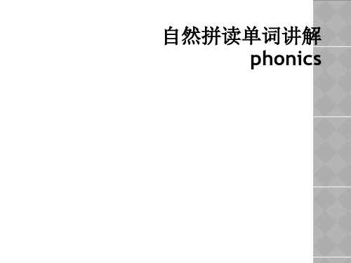 自然拼读单词讲解phonics