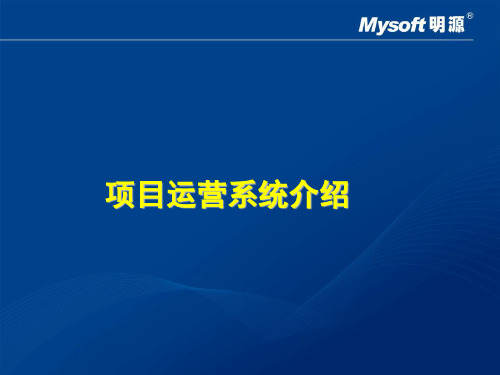 明源项目管理软件项目运营