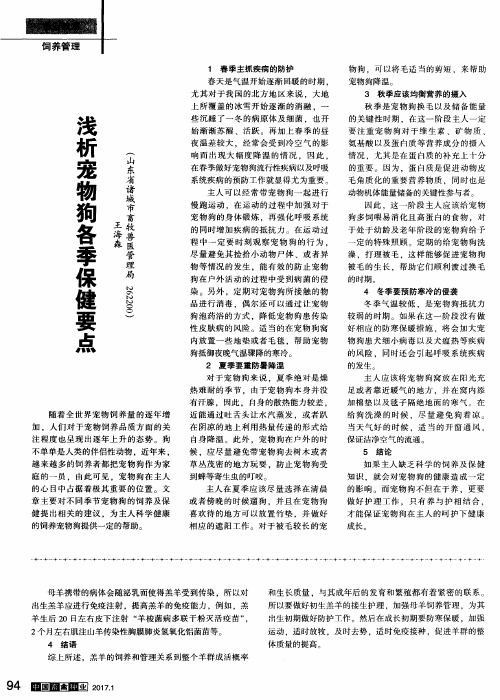 浅析宠物狗各季保健要点