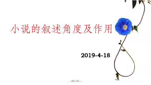 小说的叙述角度及作用