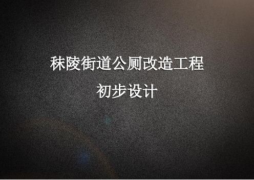 公厕改造(新建)工程初步方案