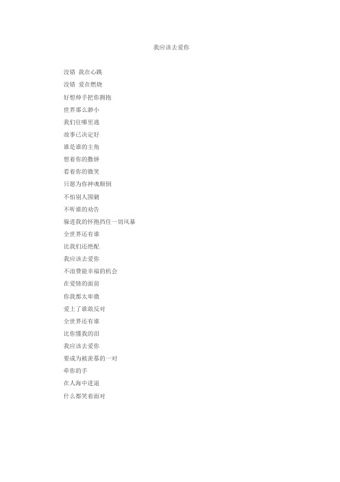 我应该去爱你歌词