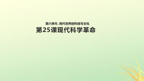 2018_2019学年高中历史第六单元现代世界的科技与文化第25课现代科学革命课件岳麓版必修3