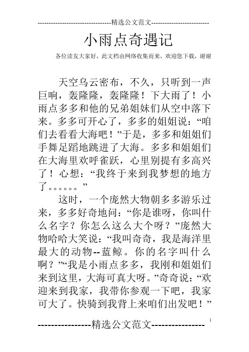 小雨点奇遇记