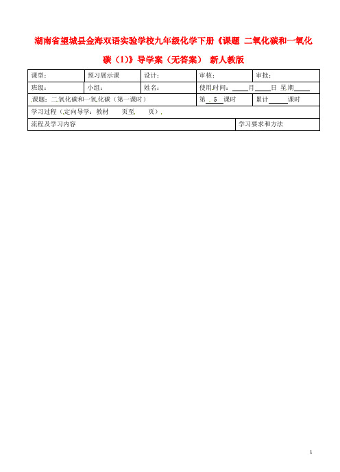 湖南省望城县金海双语实验学校九年级化学下册《课题 