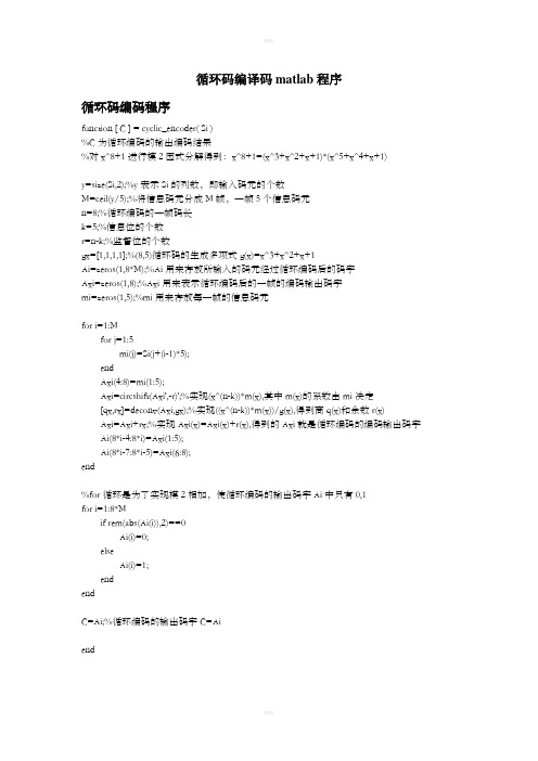循环码编译码matlab程序