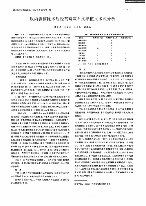 眼内容摘除术后羟基磷灰石义眼植入术式分析