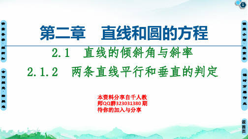 两条直线平行和垂直的判定-【新教材】人教A版(2019)高中数学选择性必修第一册课件