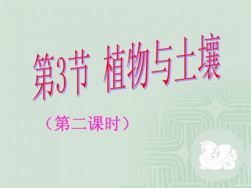 第三节 植物与土壤(第2课时)