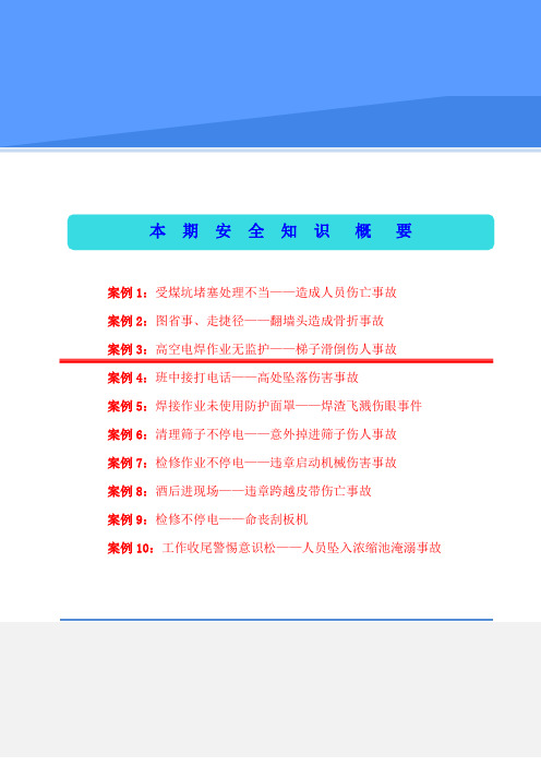 选煤厂事故案例宣教专刊