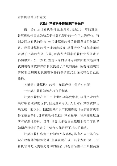 计算机软件保护论文