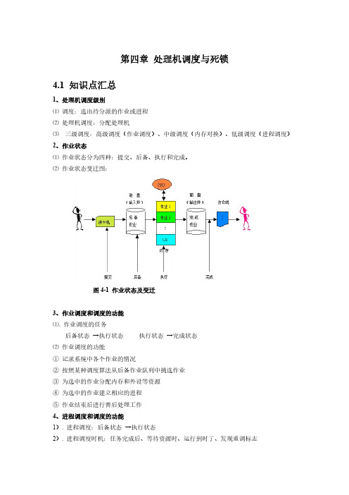 操作系统原理-第四章处理机调度知识点及习题